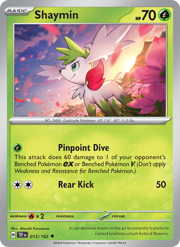 Shaymin (013/162) Reverse Holo card image