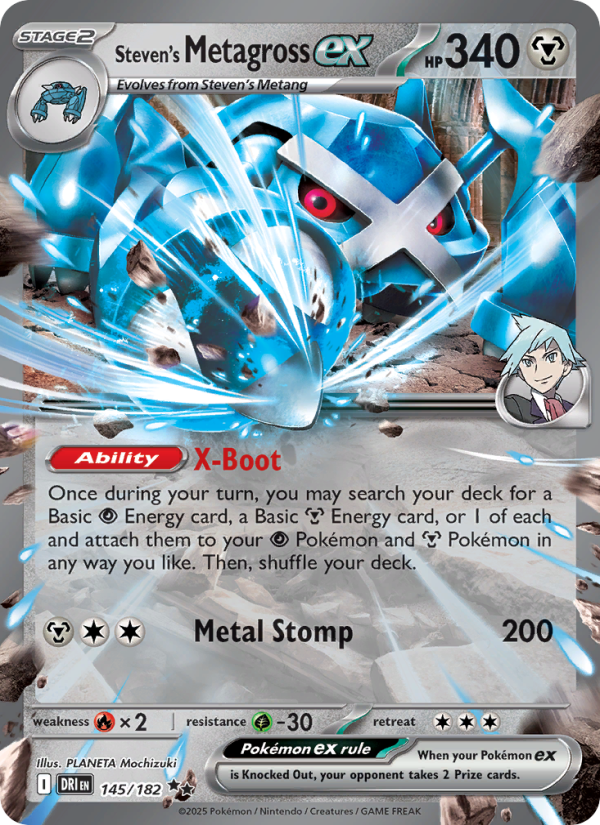 Steven's Metagross ex (145/182) Reverse Holo card image
