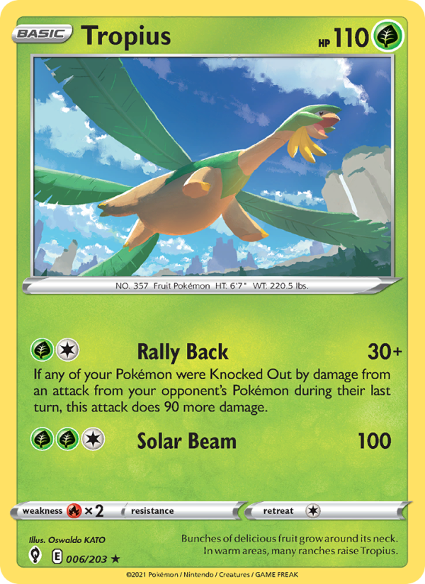 Tropius (006/203) Reverse Holo card image