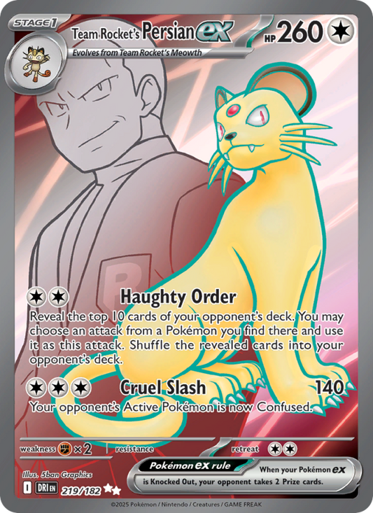 Team Rocket's Persian ex (219/182) Reverse Holo card image