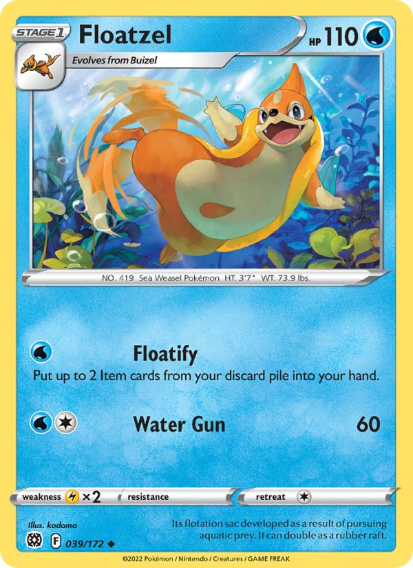 Floatzel (039/172) Reverse Holo card image