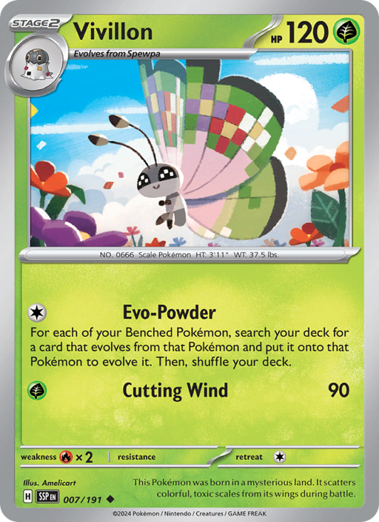 Vivillon (007/191) Reverse Holo card image