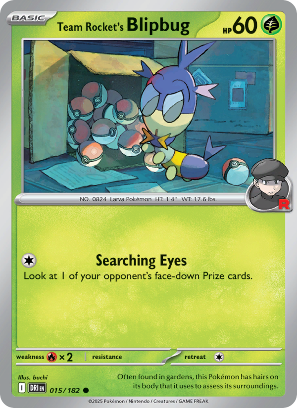 Team Rocket's Blipbug (015/182) Reverse Holo card image