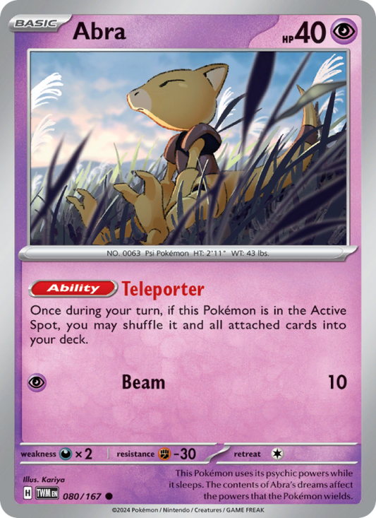 Abra (080/167) Reverse Holo card image