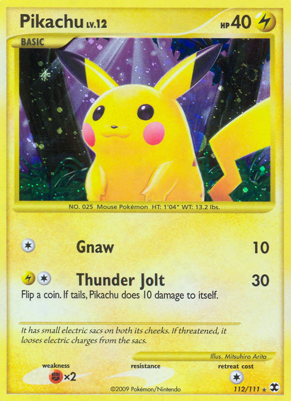 Pikachu (112/111) Reverse Holo card image