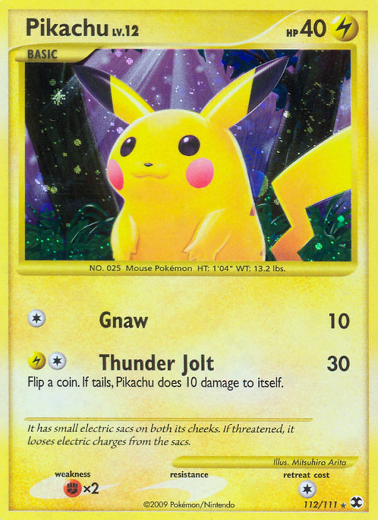 Pikachu (112/111) Reverse Holo card image