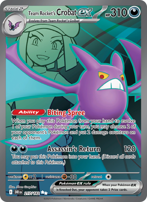 Team Rocket's Crobat ex (217/182) Reverse Holo card image