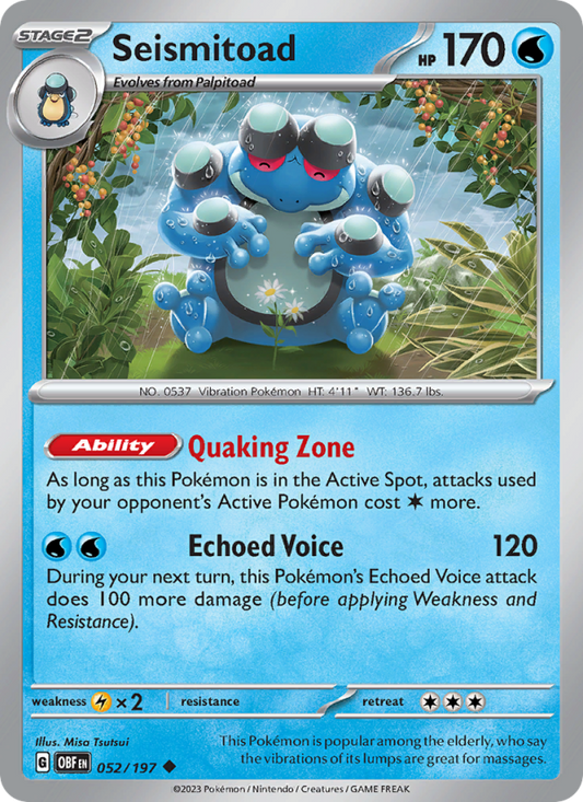 Seismitoad (052/197) Reverse Holo card image