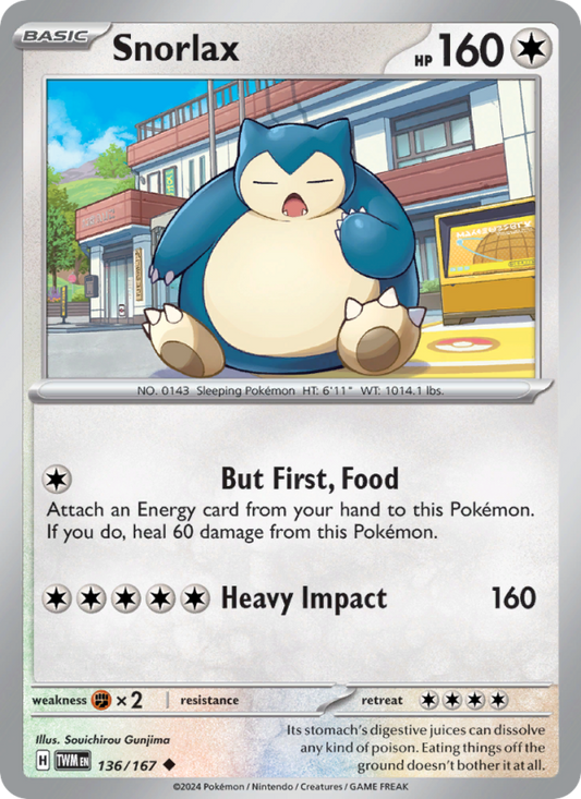 Snorlax (136/167) Reverse Holo card image