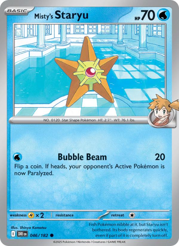 Misty's Staryu (046/182) Reverse Holo card image