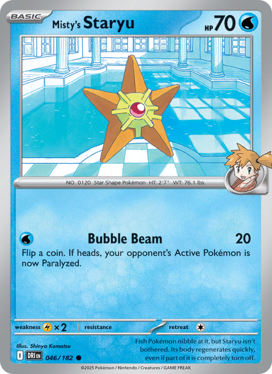 Misty's Staryu (046/182) Reverse Holo card image