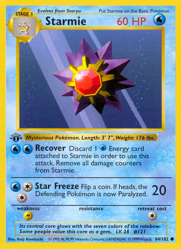 Starmie (064/102) Reverse Holo card image