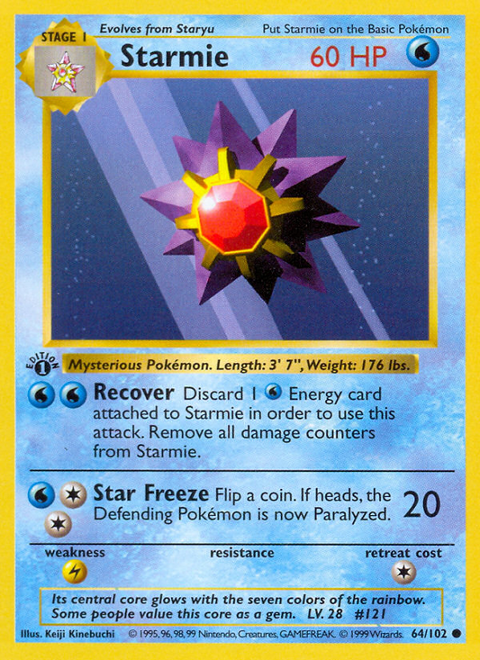 Starmie (064/102) Reverse Holo card image