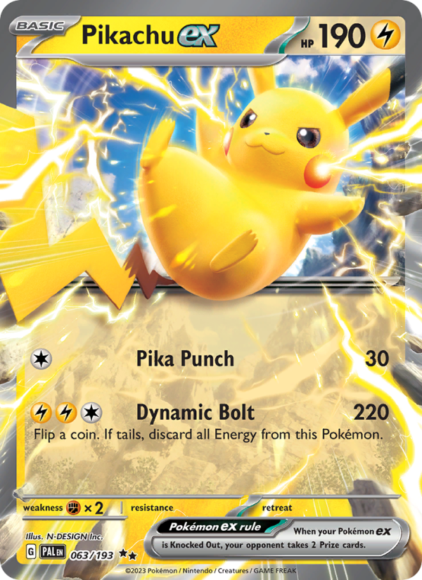 Pikachu ex (063/193) Holographic card image