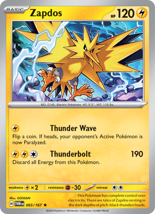 Zapdos (065/167) Reverse Holo card image