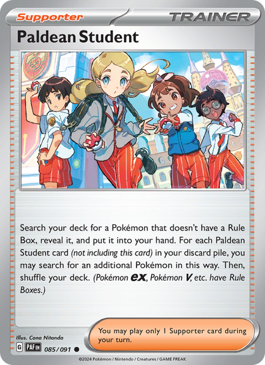 Paldean Student (085/91) Reverse Holo card image