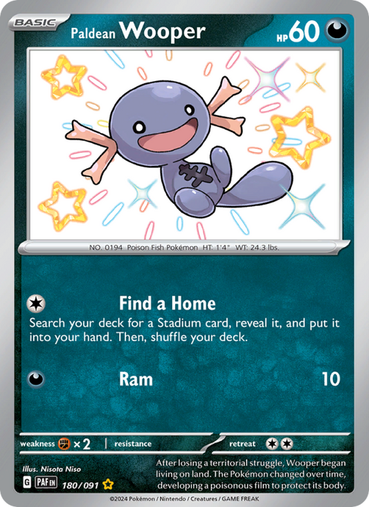 Paldean Wooper (180/91) Holographic card image