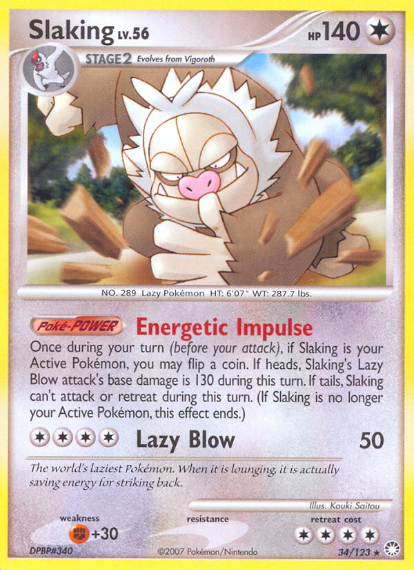 Slaking (034/122) Reverse Holo card image