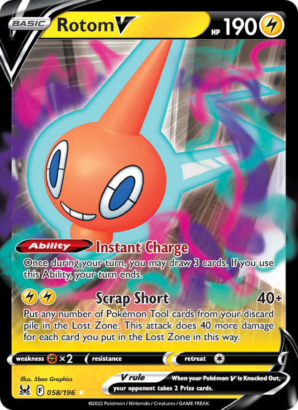 Rotom V (058/196) Holographic card image