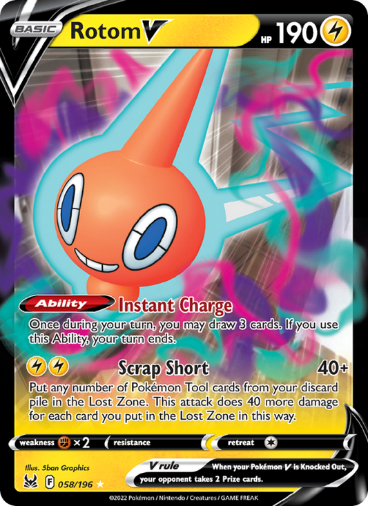 Rotom V (058/196) Holographic card image