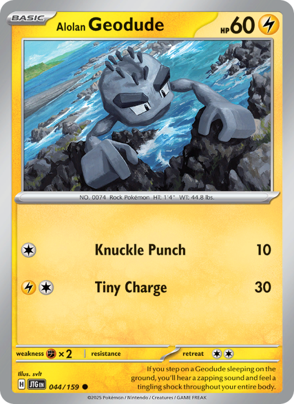 Alolan Geodude (044/159) Reverse Holo card image