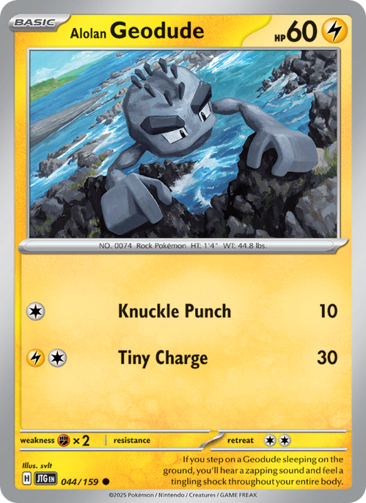 Alolan Geodude (044/159) Reverse Holo card image