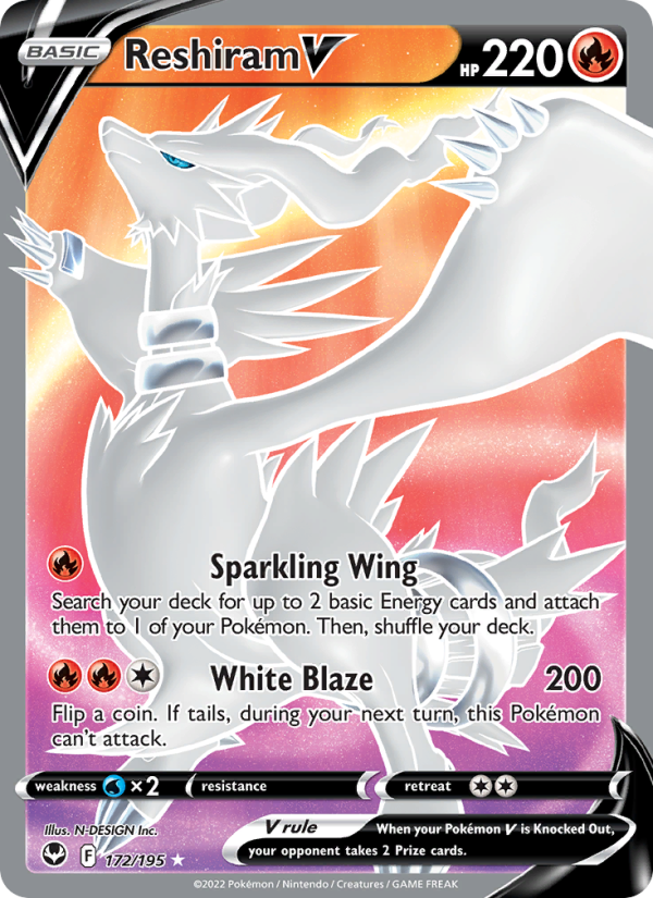 Reshiram V (172/195) Holographic card image