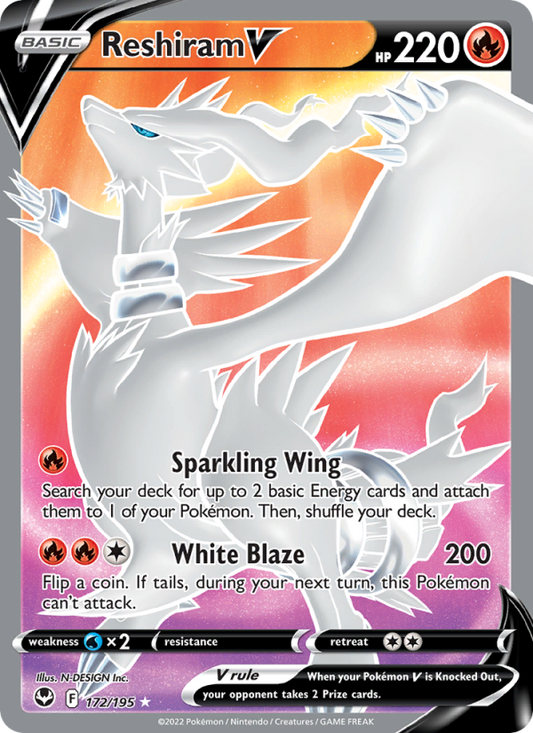 Reshiram V (172/195) Holographic card image