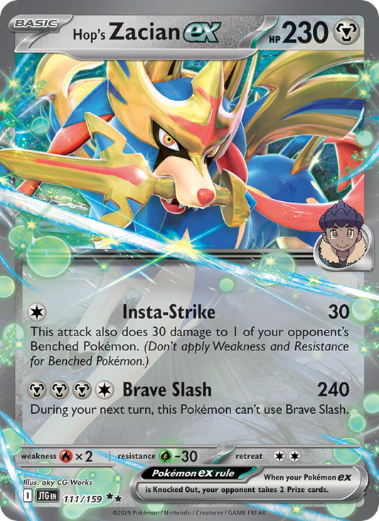 Hop's Zacian ex (111/159) Reverse Holo card image