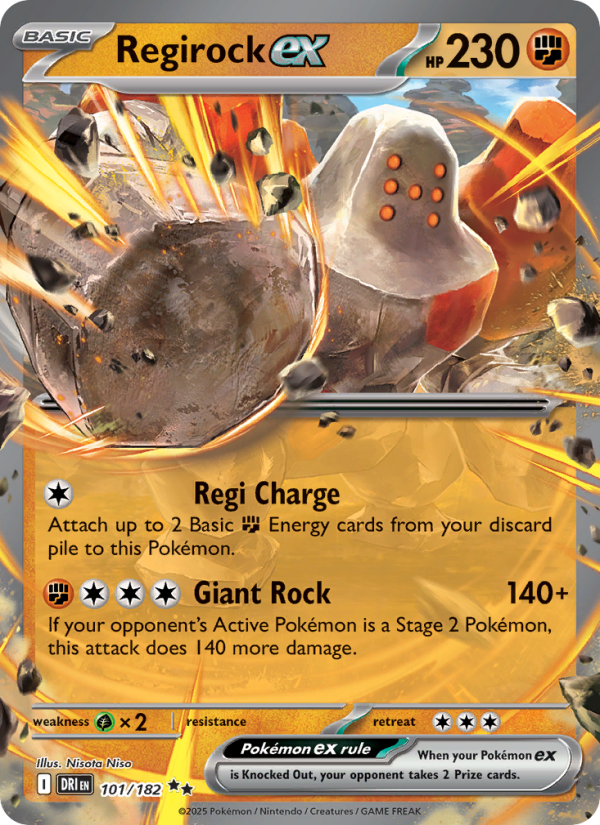 Regirock ex (101/182) Reverse Holo card image