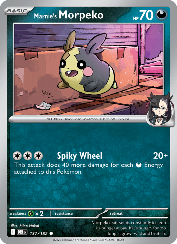 Marnie's Morpeko (137/182) Reverse Holo card image