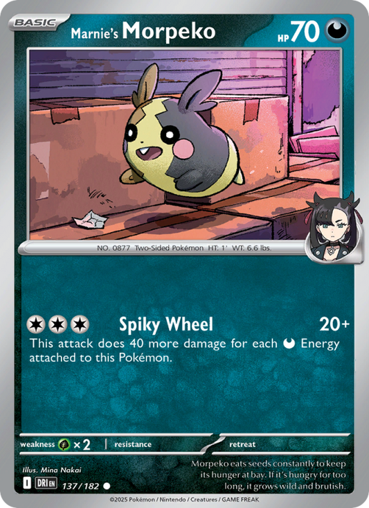 Marnie's Morpeko (137/182) Reverse Holo card image