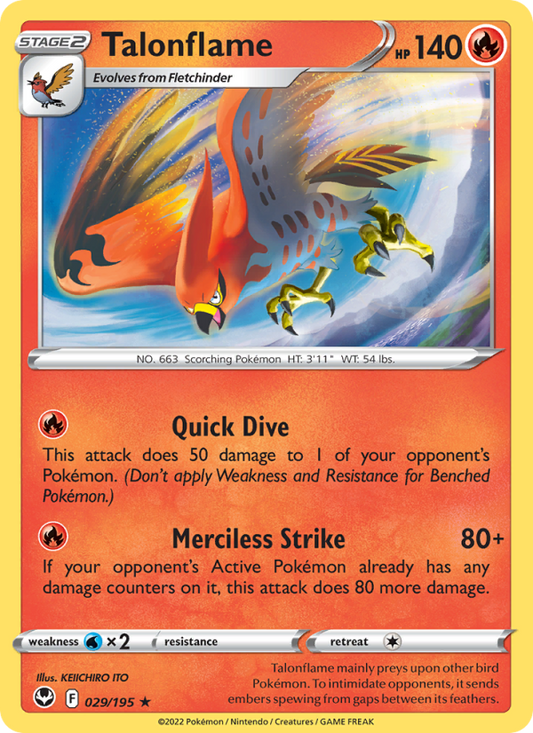 Talonflame (029/195) Reverse Holo card image