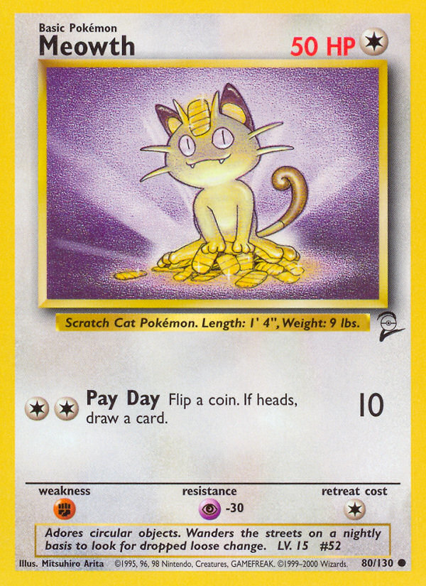Meowth (080/130) Reverse Holo card image