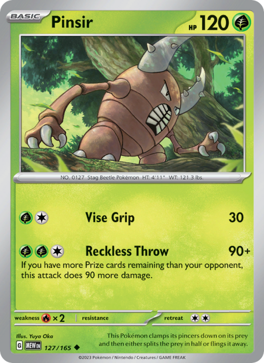 Pinsir (127/165) Reverse Holo card image