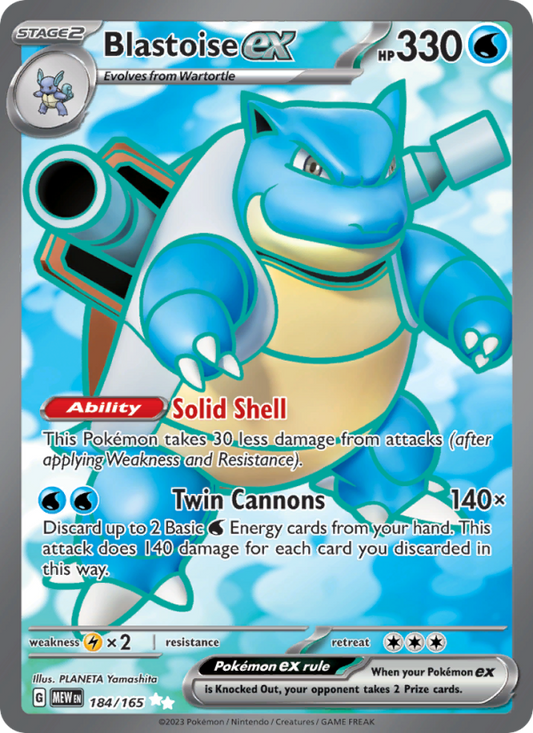 Blastoise ex (184/165) Holographic card image