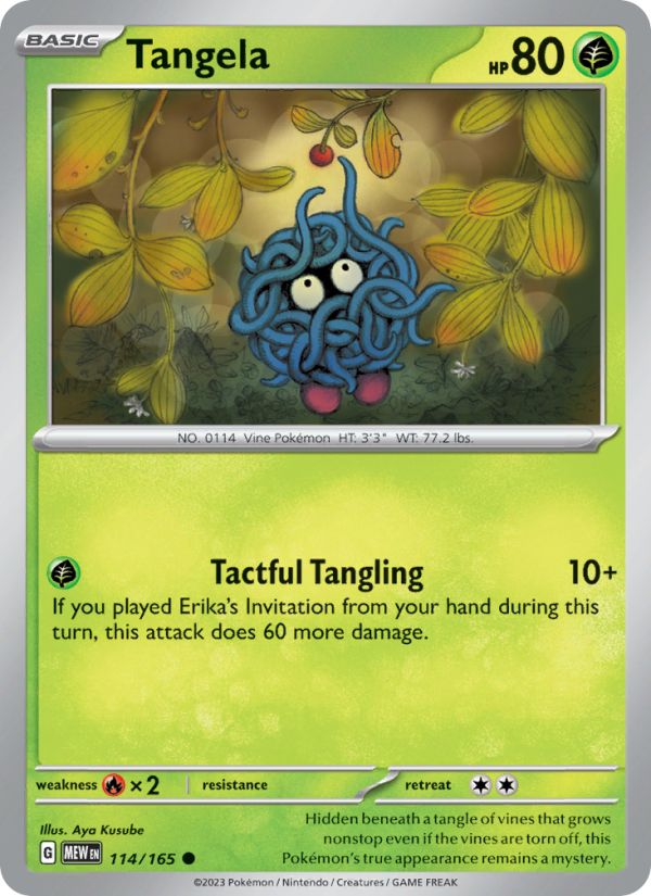 Tangela (114/165) Reverse Holo card image