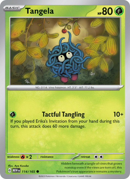 Tangela (114/165) Reverse Holo card image