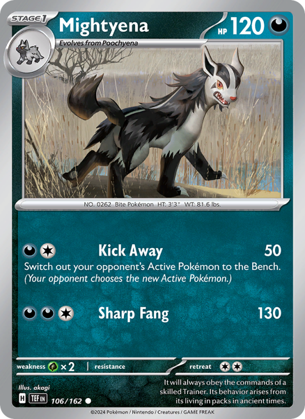 Mightyena (106/162) Reverse Holo card image