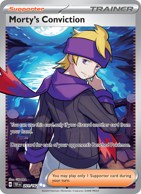 Morty's Conviction (201/162) Holographic card image