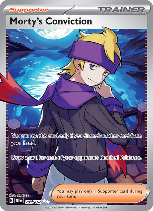 Morty's Conviction (201/162) Holographic card image