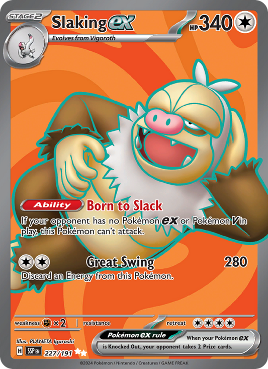 Slaking ex (227/191) Holographic card image