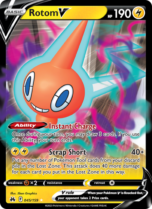 Rotom V (045/159) Holographic card image