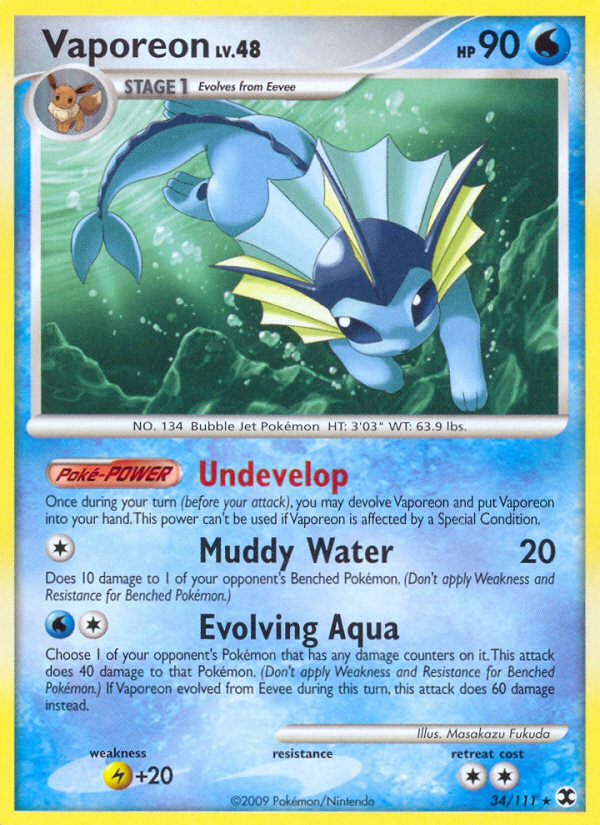 Vaporeon (034/111) Reverse Holo card image