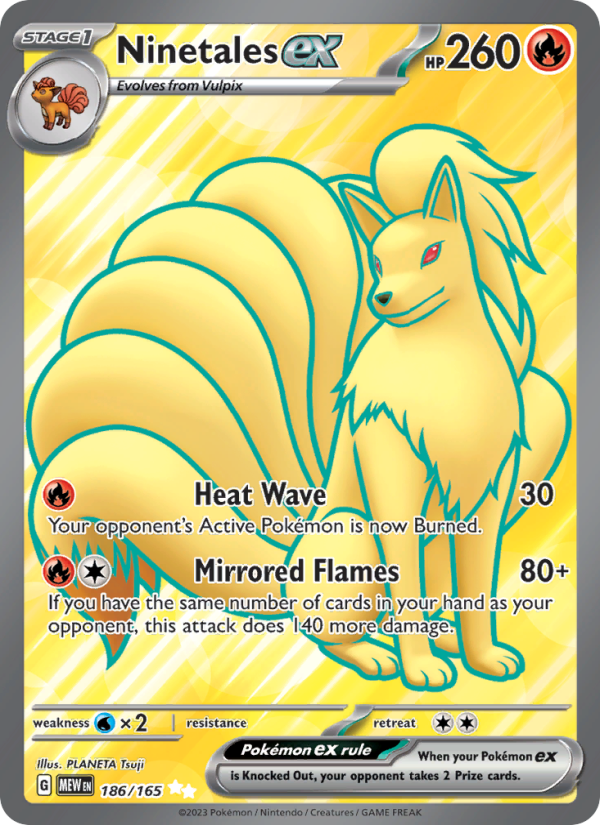 Ninetales ex (186/165) Holographic card image