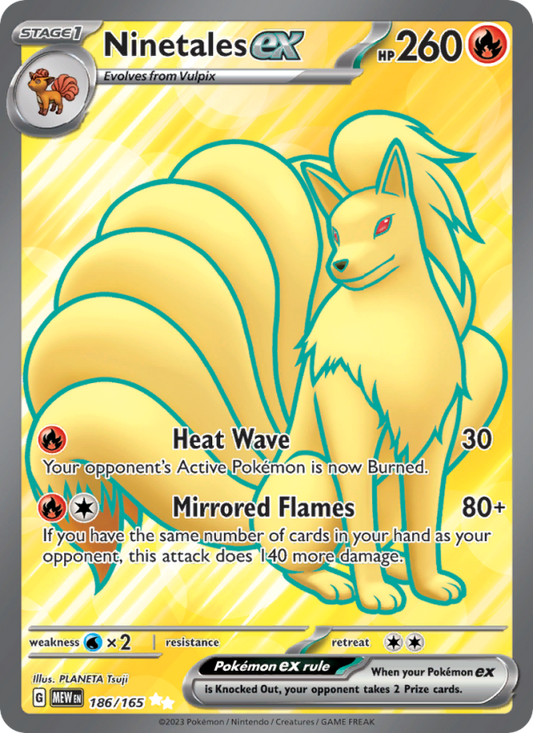 Ninetales ex (186/165) Holographic card image