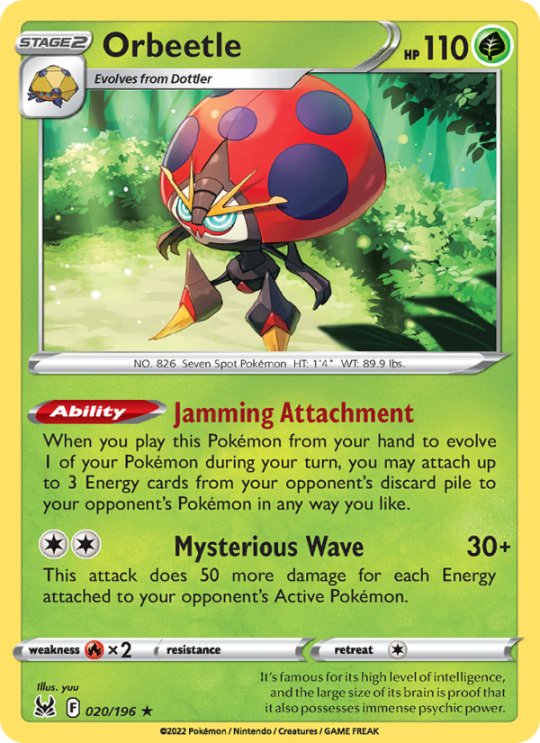 Orbeetle (020/196) Reverse Holo card image