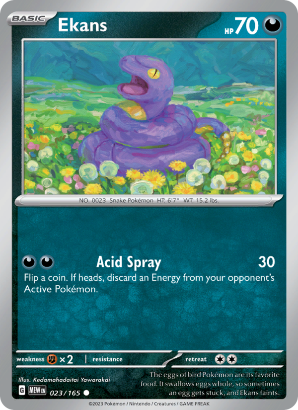 Ekans (023/165) Reverse Holo card image