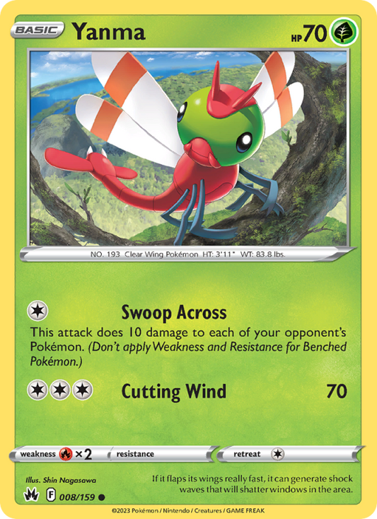 Yanma (008/159) Reverse Holo card image
