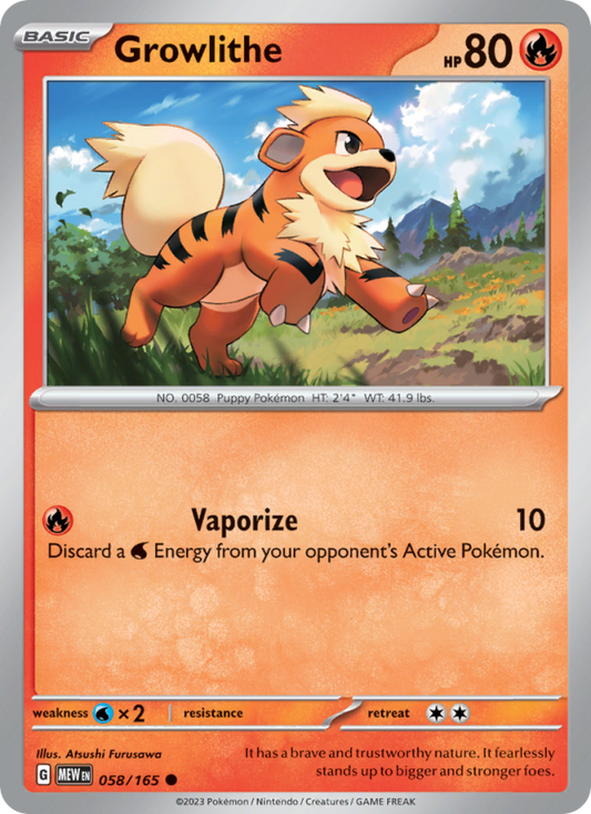 Growlithe (058/165) Reverse Holo card image